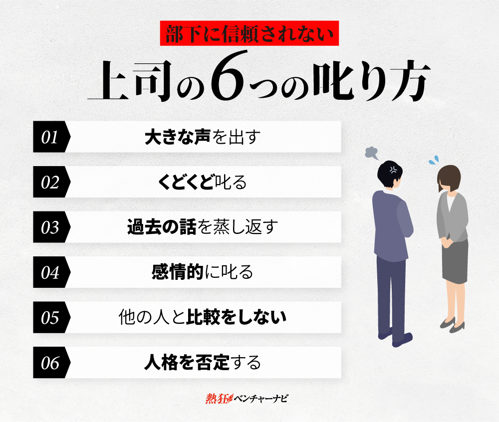 部下に信頼されない上司の6つの叱り方